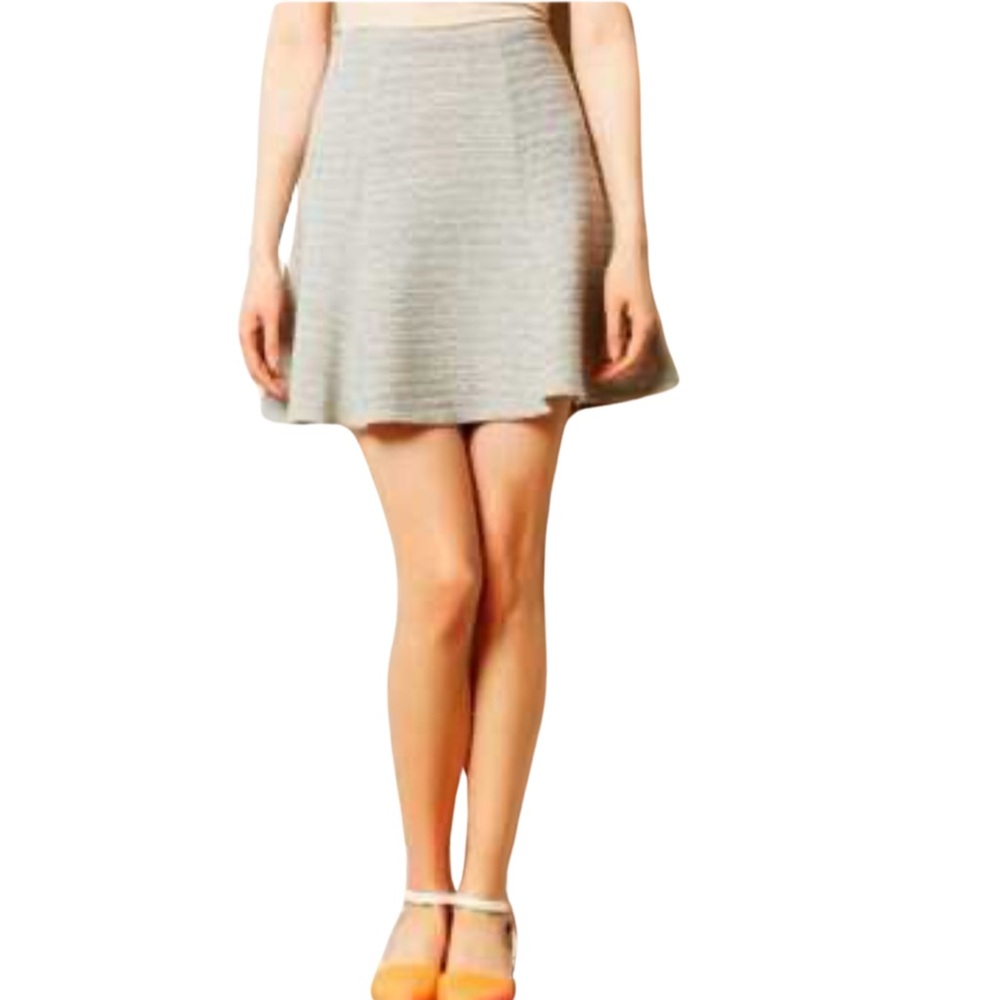 Anthropologie Maeve Crosstown Skater Mini Skirt  - S - Gray